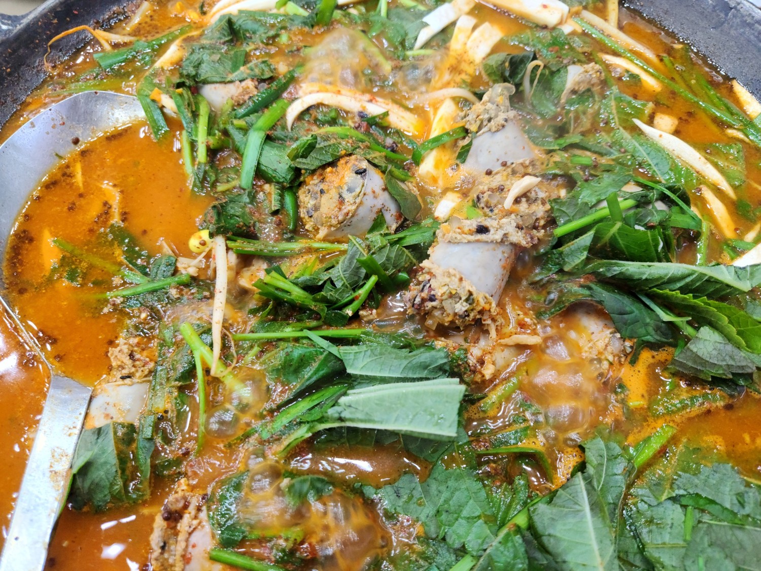 순대 전골 안 개성 순대가 많이 들어 있다