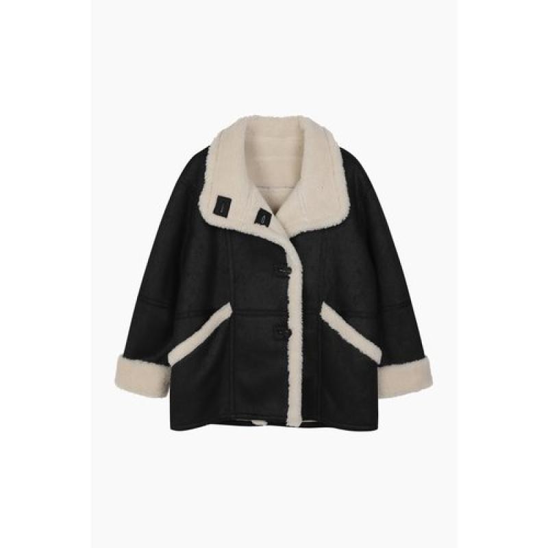 시슬리 하이넥 스웨이드 무스탕 SALE33361