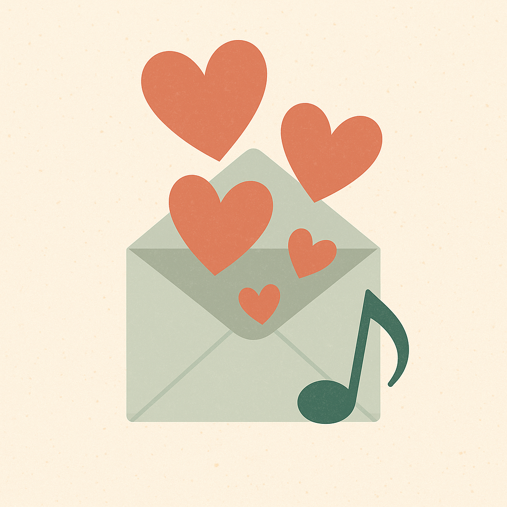 음악 편지를 형상화한 일러스트