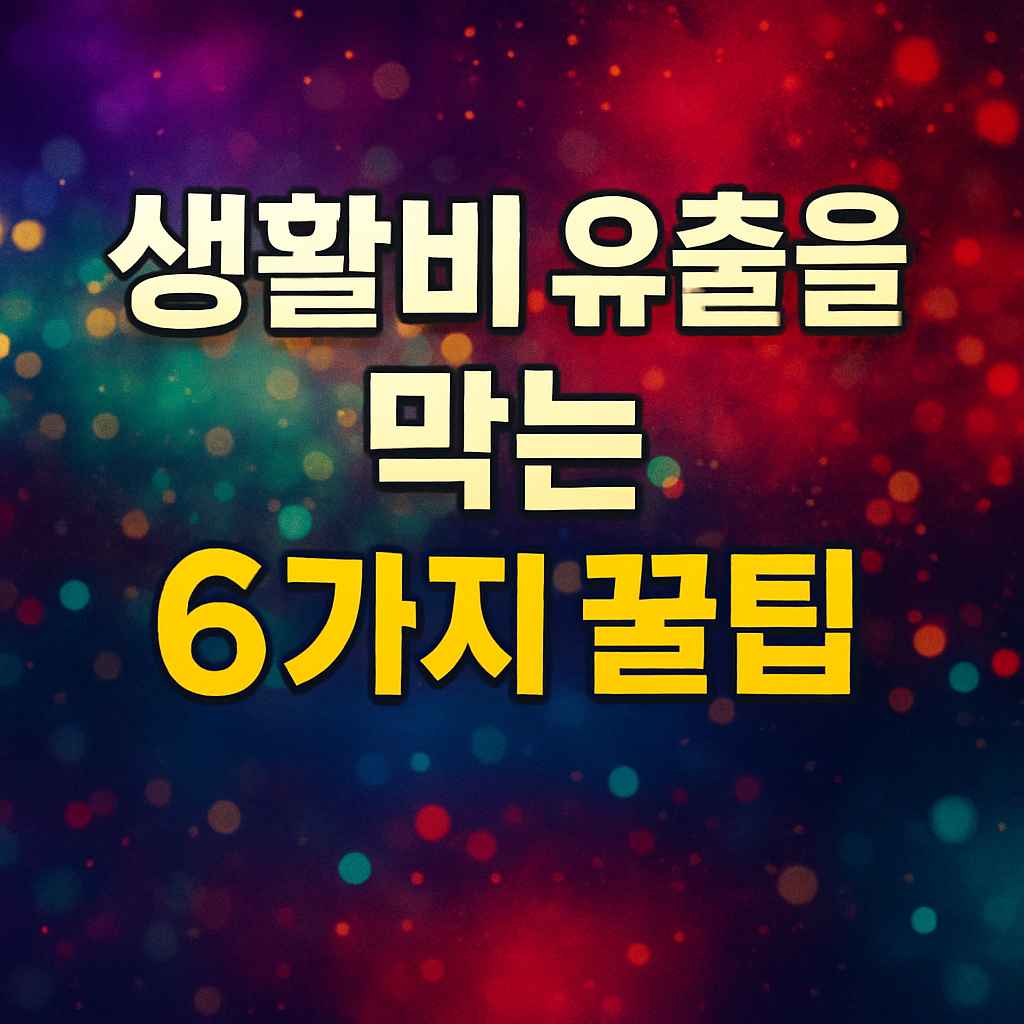 생활비 줄이는 진짜 꿀팁 6가지