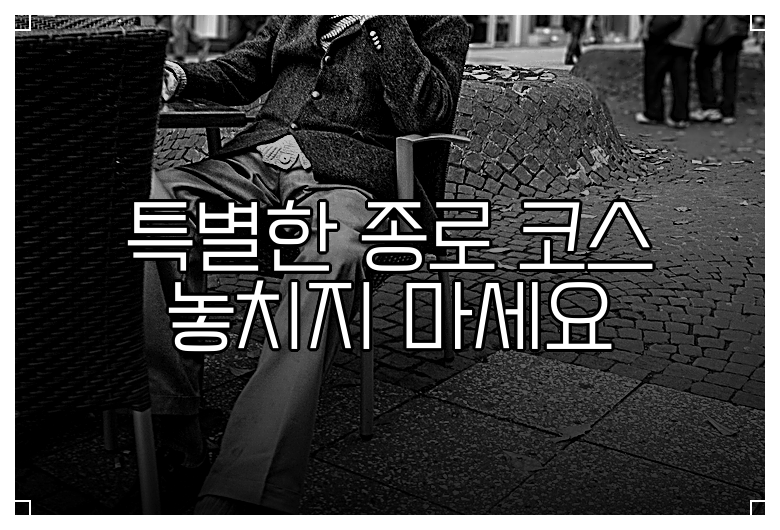 특별한 종로 코스 놓치지 마세요
