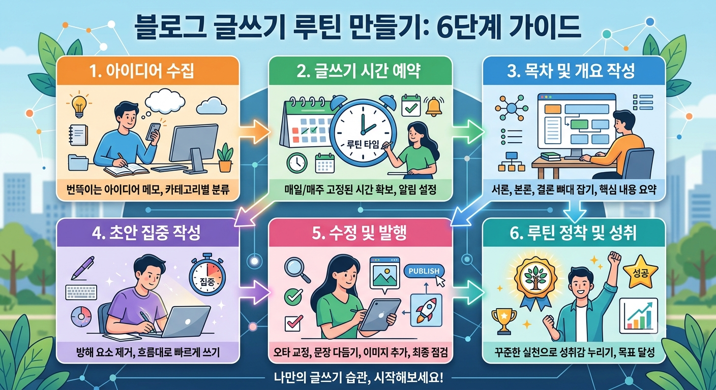 이미지 설명: 블로그 글쓰기 루틴 만들기