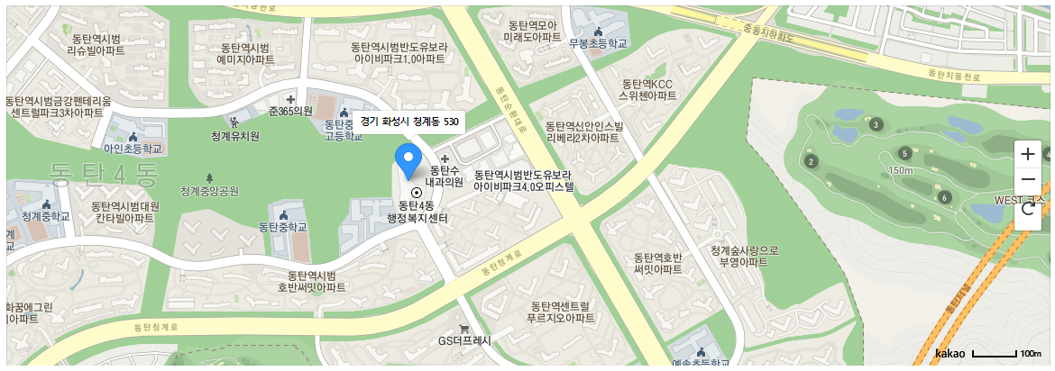 동탄 어울림센터 지도