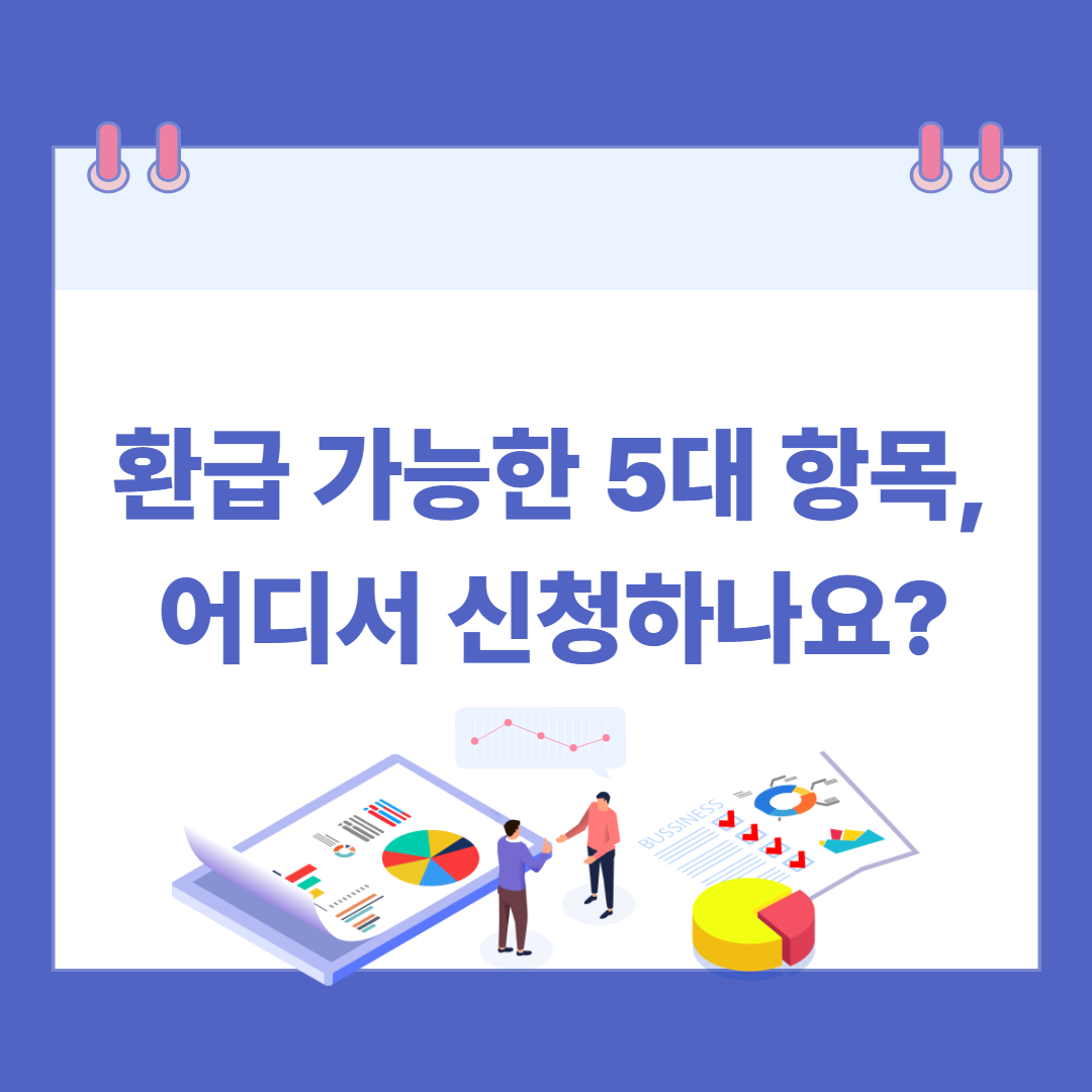 # 환급 가능한 5대 항목, 어디서 신청하나요?
## 꼭 챙겨야 할 환급 항목과 신청 방법 정리
---
많은 분들이 매년 놓치기 쉬운 환급 제도가 있습니다. 특히 근로자와 사업자, 학생까지 다양한 대상에게 적용되는 환급 항목은 꼭 확인해야 합니다. 이번 글에서는 환급 가능한 대표 5대 항목과 함께 어디서, 어떻게 신청할 수 있는지 정리해드립니다.
---
### 1. 근로소득 연말정산 환급
근로소득세 환급은 직장인이라면 반드시 챙겨야 하는 항목입니다. 매년 1월 국세청 홈택스를 통해 연말정산을 진행하며, 본인의 소득·세액공제 내역에 따라 환급액이 결정됩니다. 회사에서 일괄 처리되지만 추가 환급이 필요한 경우 개인적으로 경정청구도 가능합니다.
---
### 2. 교육비 세액공제 환급
대학교 등록금, 학원비, 자녀 교육비는 연말정산에서 세액공제로 적용받을 수 있습니다. 국세청 홈택스의 연말정산 간소화 서비스에서 조회 가능하며, 공제 항목에 포함시키면 환급으로 이어집니다. 대학생 본인이 아르바이트를 하면서 낸 세금도 조건에 따라 환급받을 수 있습니다.
---
### 3. 의료비 환급
병원, 약국, 치료 관련 비용은 의료비 공제를 통해 환급받을 수 있습니다. 특히 보험사에서 보전되지 않은 본인 부담금이 주요 대상입니다. 홈택스 간소화 서비스에서 자동으로 조회되며, 산후조리원 비용도 일정 한도 내에서 공제가 가능합니다.
---
### 4. 전세자금 대출 이자 공제
무주택 세대주라면 전세자금 대출의 이자를 공제 받아 환급할 수 있습니다. 연말정산 시 금융기관에서 발급받은 이자 납입 증명서를 제출하면 적용됩니다. 주거비 부담을 줄일 수 있는 대표적인 환급 항목입니다.
---
### 5. 카드 사용액 소득공제
신용카드, 체크카드, 현금영수증 사용액에 따라 환급이 가능합니다. 총 급여의 일정 비율을 초과한 금액부터 공제가 적용되며, 카드 사용 비중에 따라 환급액이 달라집니다. 홈택스 간소화 자료에서 카드사별 사용 내역이 자동 집계됩니다.
---
### 환급 신청은 어디서 하나요?
대부분의 환급 신청은 국세청 홈택스 또는 손택스(모바일 앱)를 통해 가능합니다. 연말정산 시 자동 반영되며, 추가 환급이 필요한 경우 ‘경정청구’ 기능을 통해 별도로 신청할 수 있습니다. 사업자는 부가가치세 신고 시, 학생은 국가장학금이나 교육비 세액공제를 통해 환급받을 수 있습니다.
---
### 환급 꿀팁
* 연말정산 간소화 자료만 믿지 말고, 누락된 영수증이 없는지 직접 확인하는 것이 중요합니다.
* 중도 퇴사자의 경우 회사에서 정산을 해주지 않기 때문에 홈택스에서 직접 환급을 신청해야 합니다.
* 5년 이내라면 경정청구로 놓친 환급을 다시 신청할 수 있습니다.
---
\#환급항목 #연말정산 #의료비공제 #교육비환급 #전세자금대출공제 #국세청홈택스
연말정산환급, 환급방법, 소득공제, 세액공제, 국세청, 신청방법 관련 이미지