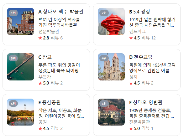 중국 청도 칭다오 11월 날씨 옷차림 추천 여행지