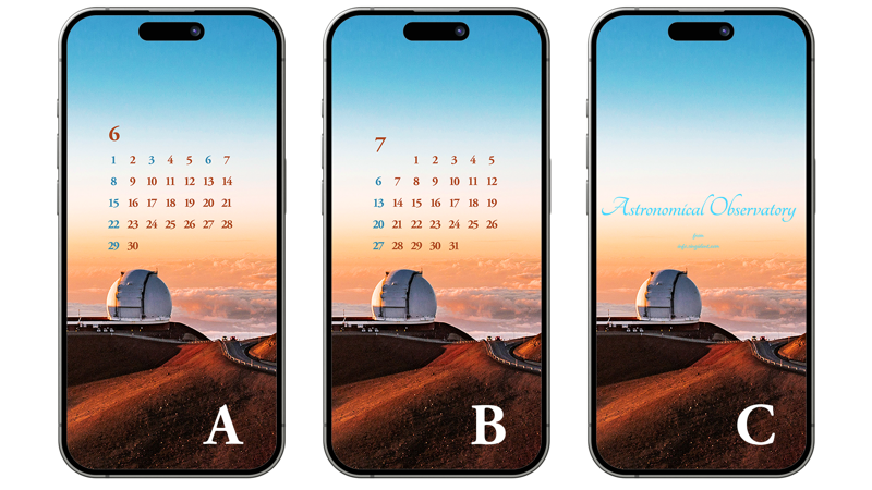 03 노을과 마우나케아 천문대 ABC - 2025년6월 아이폰배경화면