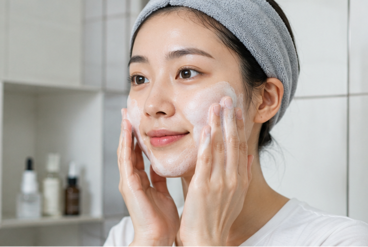 저자극 세안을 위한 미온수 클렌징 폼 거품 롤링 순서 가이드