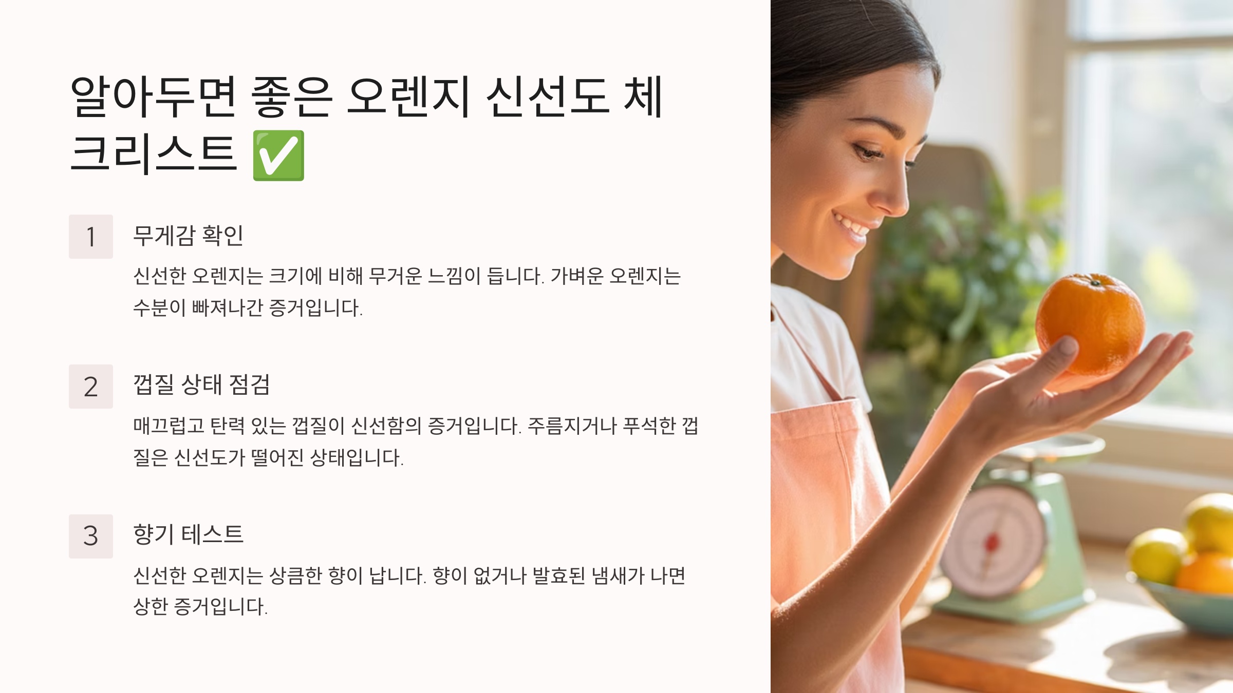 알아두면 좋은 오렌지 신선도 체크리스트 ✅