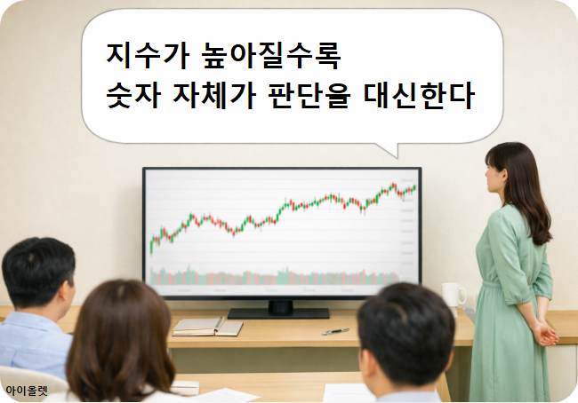 지수 숫자에 시선이 고정된 시장