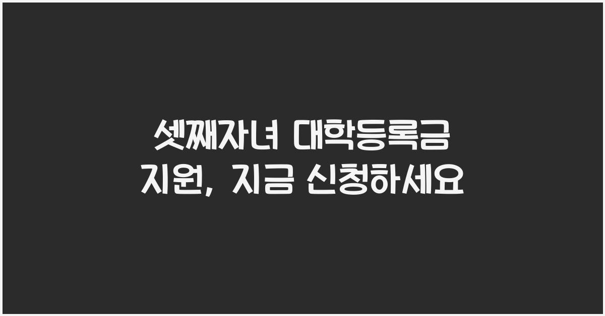 셋째자녀 대학등록금 지원