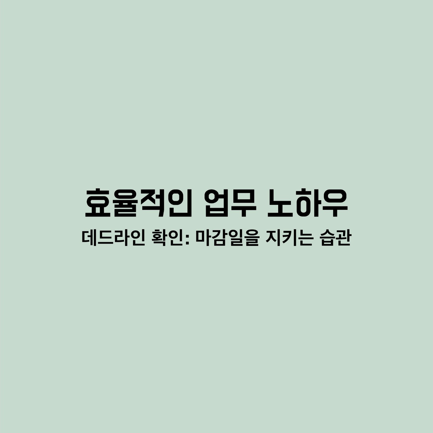 업무노하우 데드라인