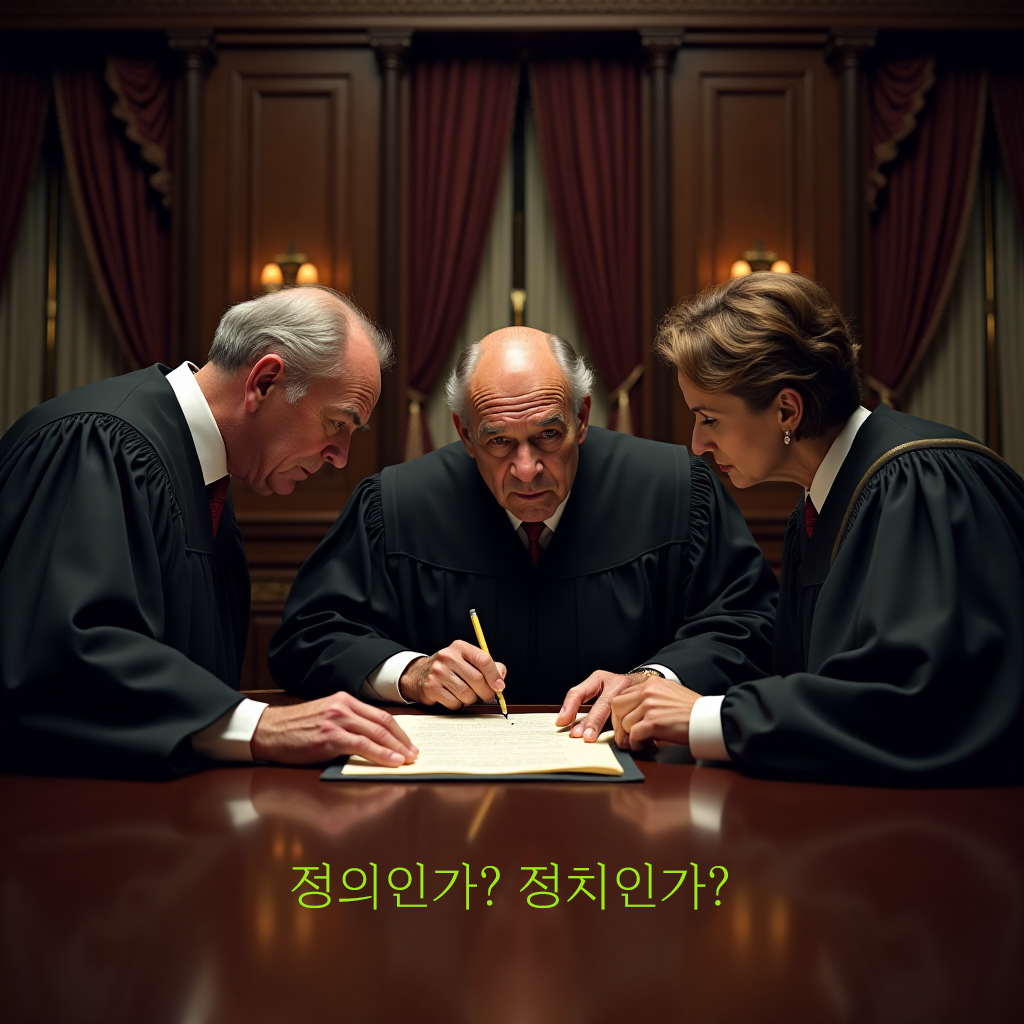 토론 중인 판사들 정의인가 정치인가