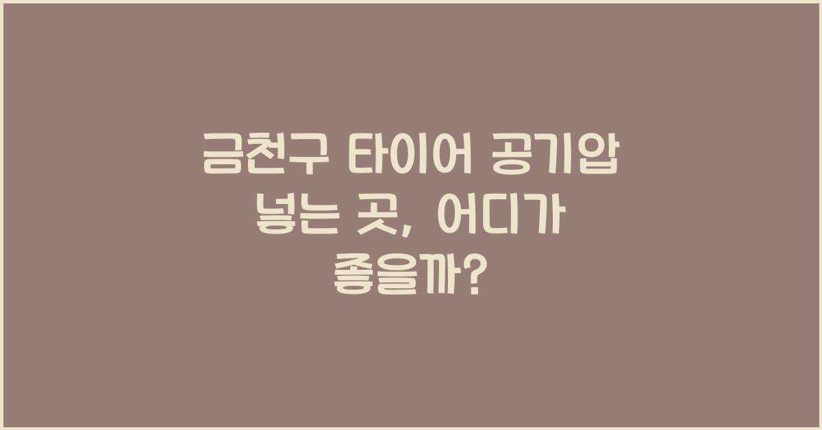 금천구 타이어 공기압 넣는 곳