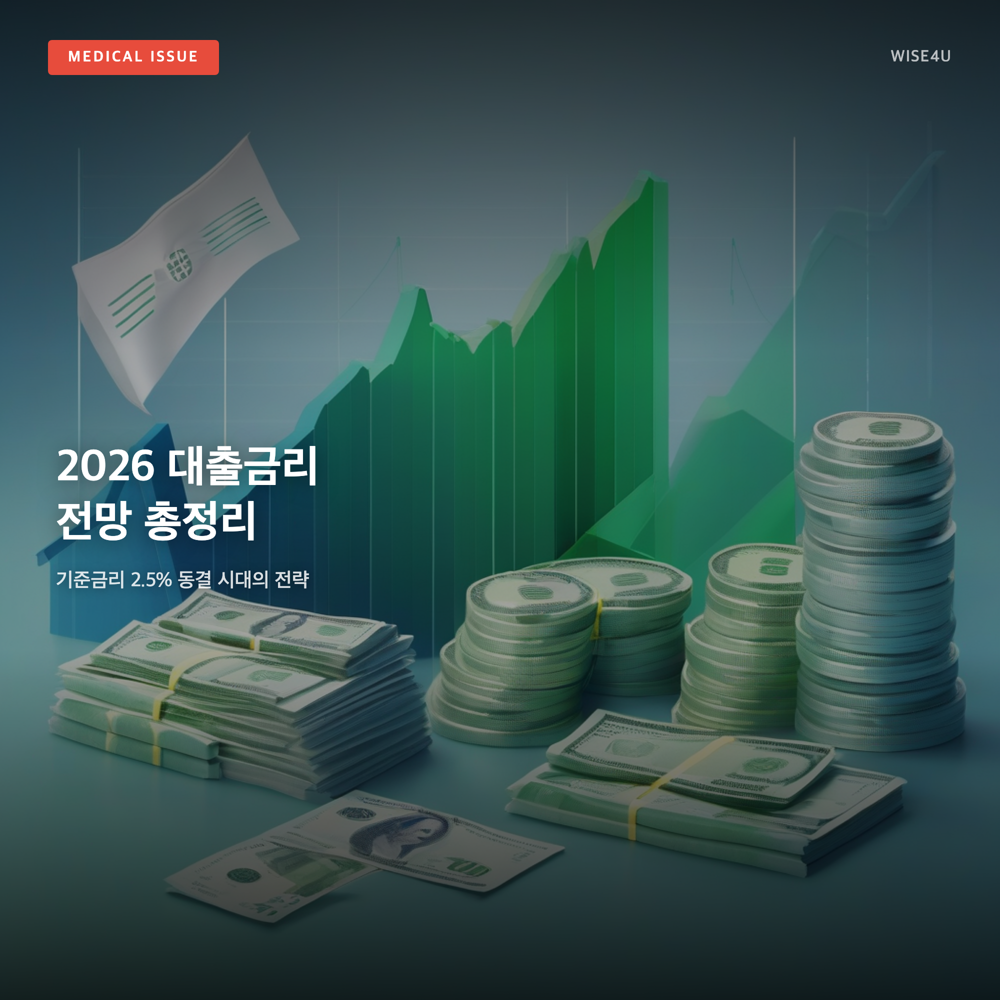 그림: 2026 대출금리 전망 총정리 — 기준금리 2.5% 동결 시대의 전략