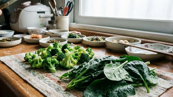 채소 해동하는 모습