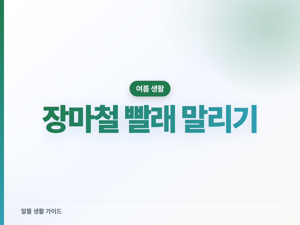 장마철 빨래 쉰내 없이, 실내에서 빨리 말리는 법
