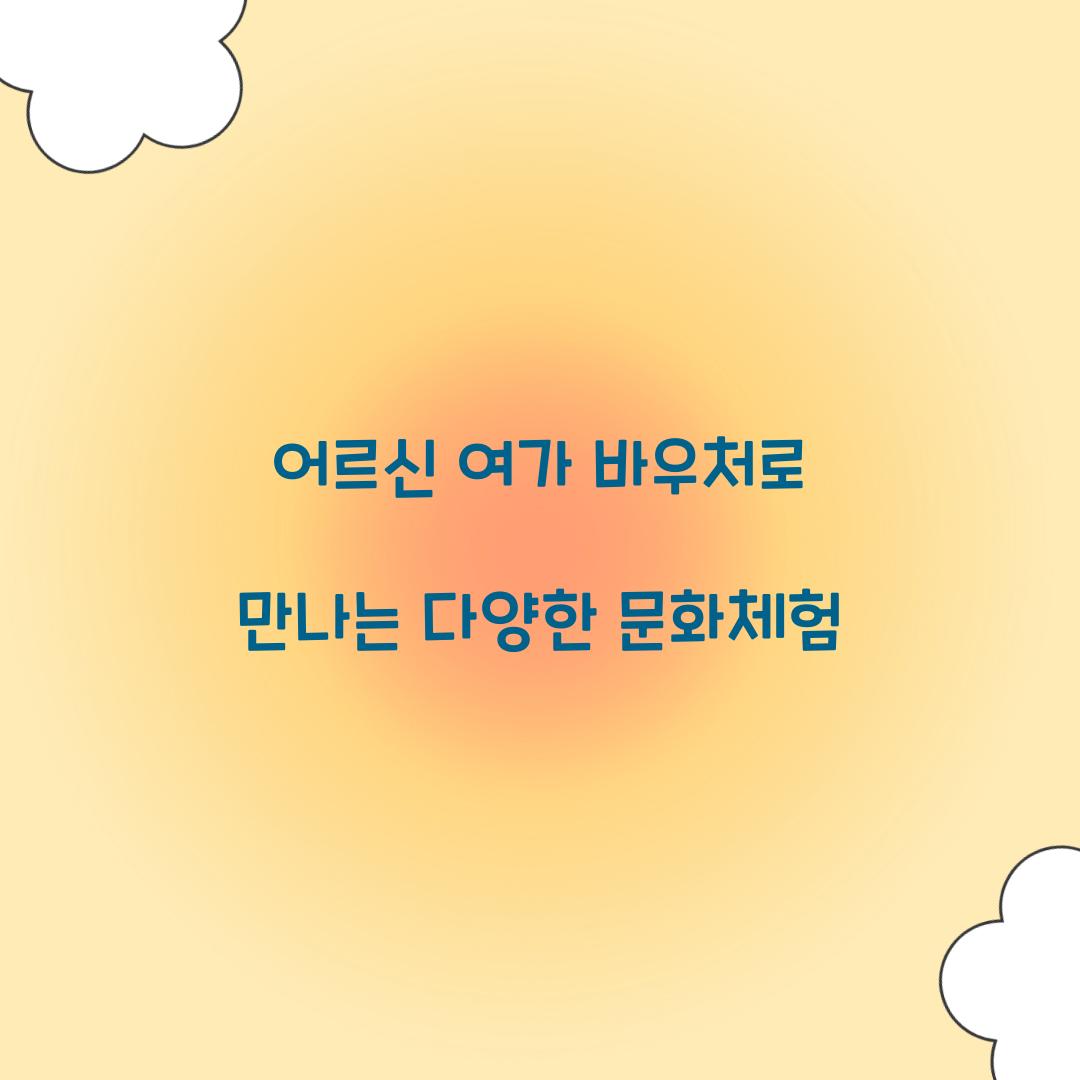 어르신 여가 바우처
