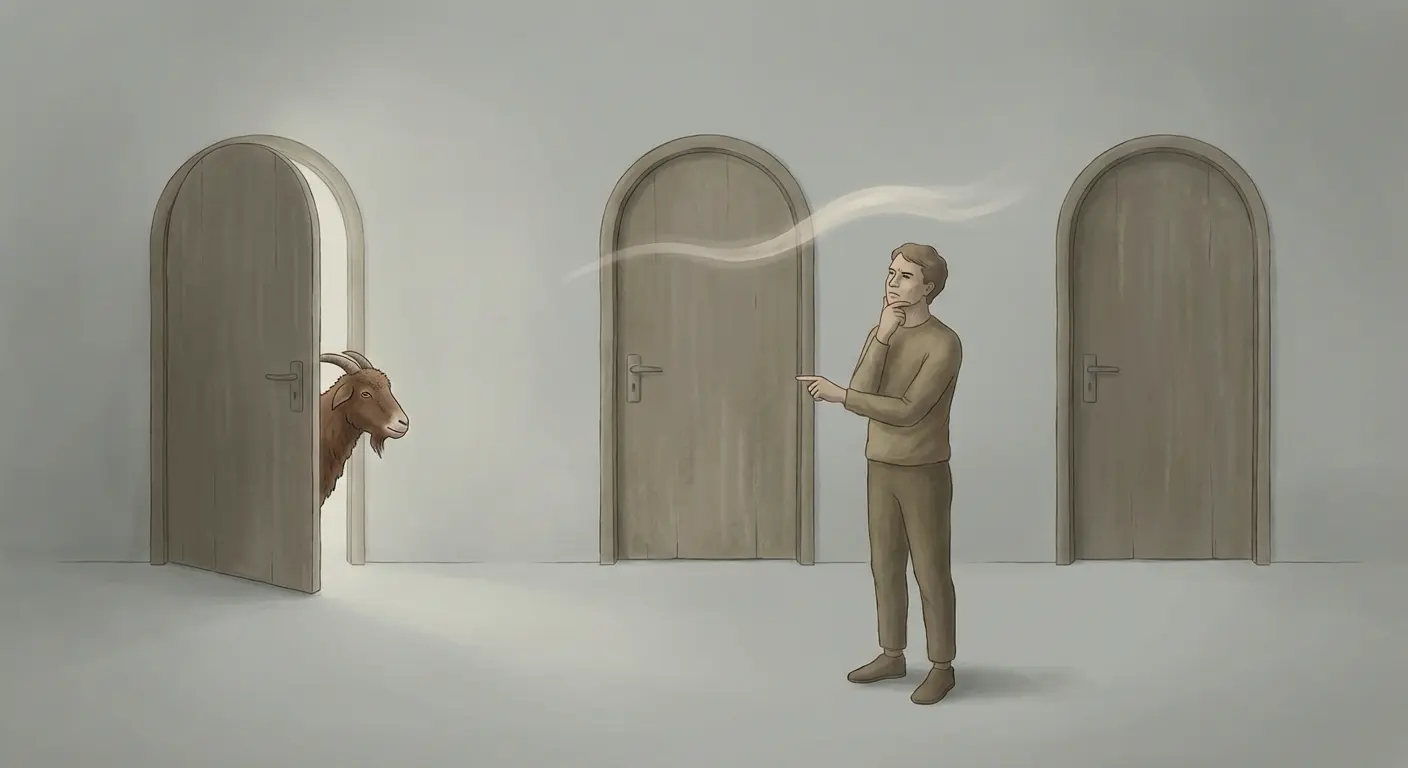 An illustration showing why intuitive explanations fail in the Monty Hall problem