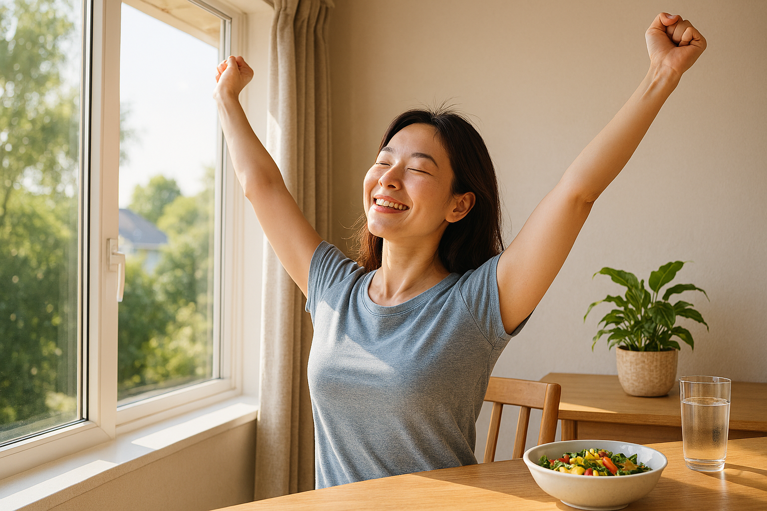 식사 시간 조절 후 에너지 리듬이 안정된 하루 이미지