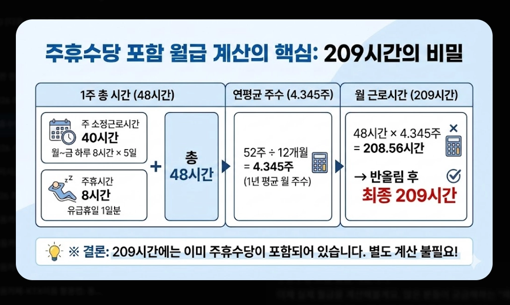 주휴수당 포함 월급 계산법 2026년 완벽 정리