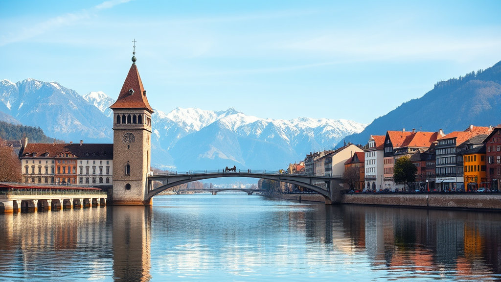 호수와 알프스가 어우러진 감성 도시