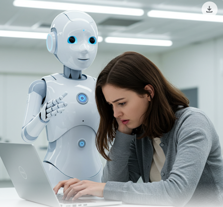 여성에게 조언하는 AI 로봇