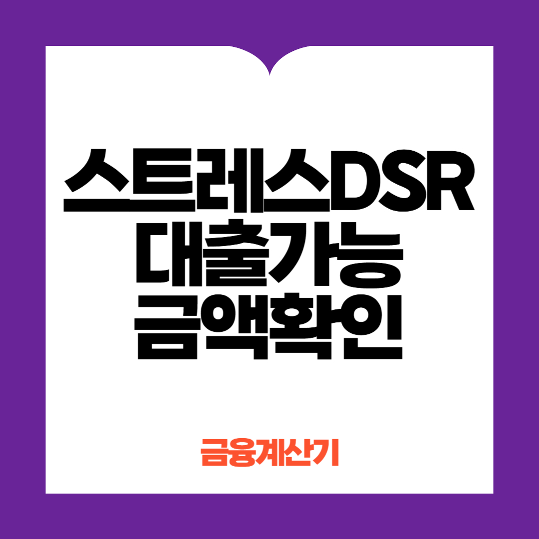 스트레스DSR 대출금액확인