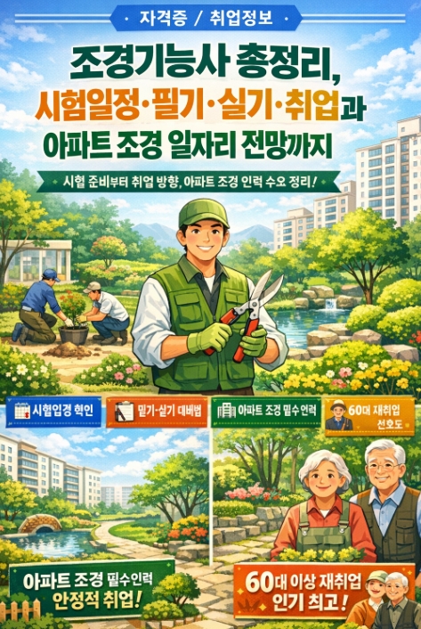 조경기능사 총정리, 시험일정&middot;필기&middot;실기&middot;취업과 아파트 조경 일자리 전망까지