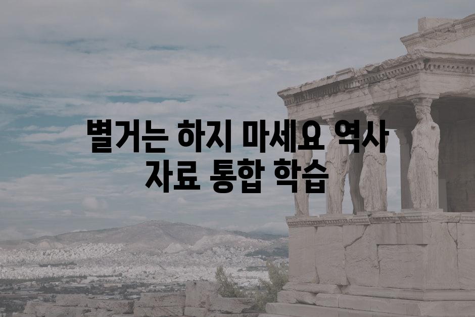 별거는 하지 마세요 역사 자료 통합 학습