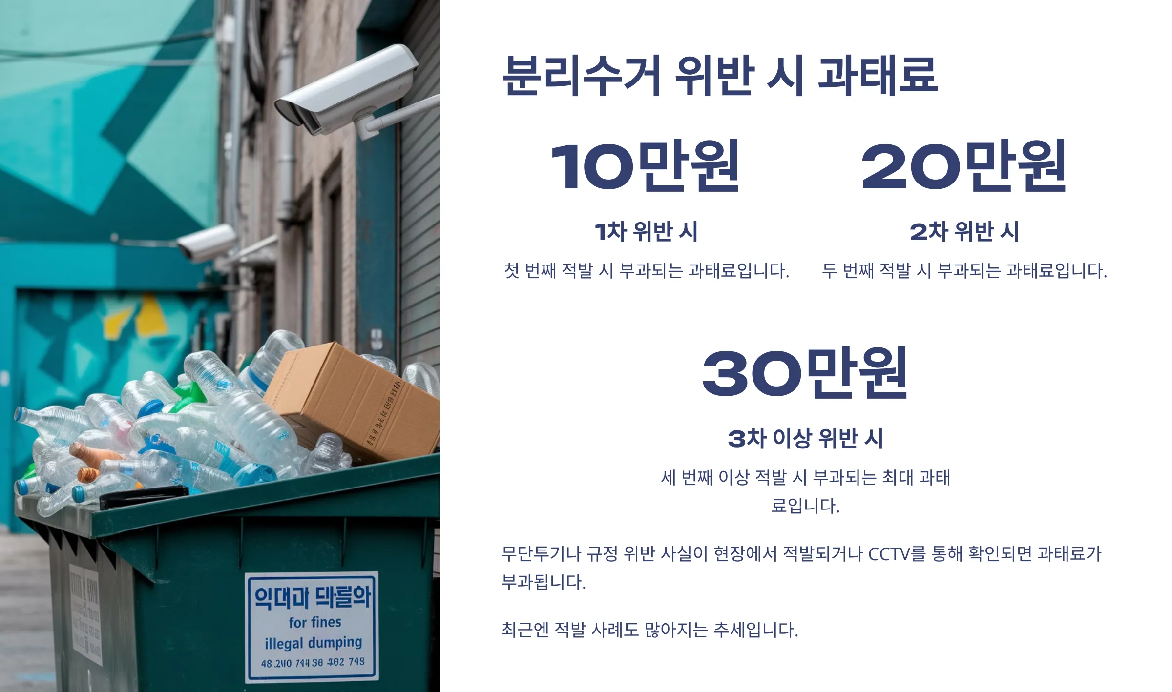 분리수거 위반 시 과태료