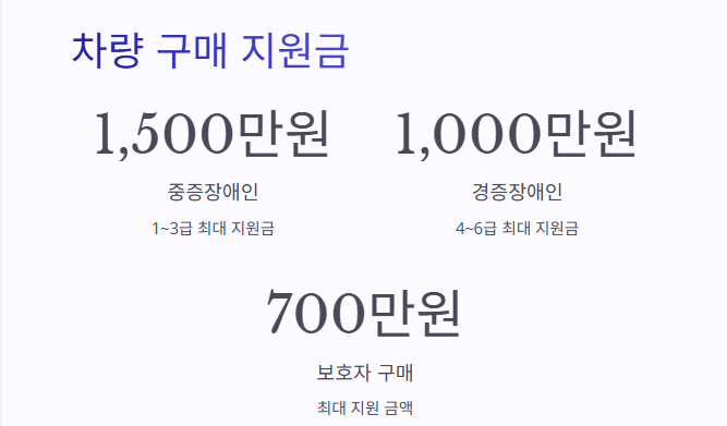 장애인 자동차 차량 지원금