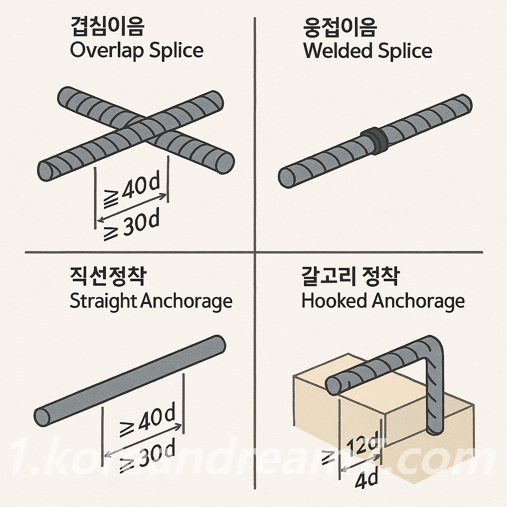 철근이음 및 정착 기준 총정리