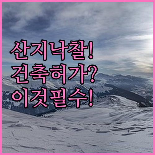 산지 공매 낙찰 후 건축 허가 기준 ..