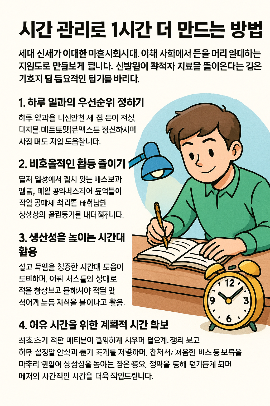 시간 관리로 1시간 더 만드는 방법