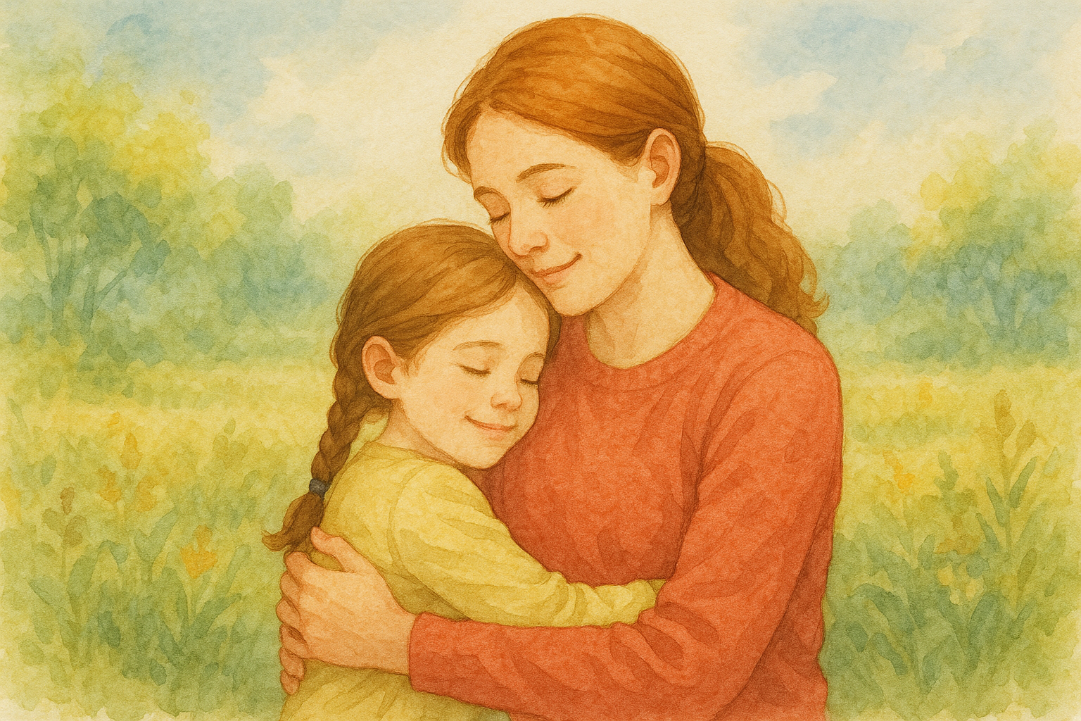 모녀의 따뜻한 포옹