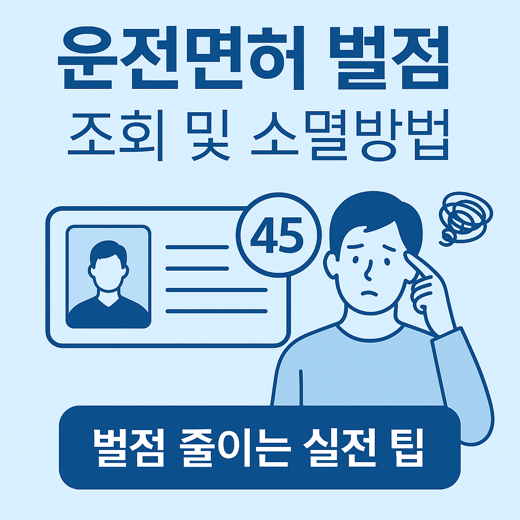 운전면허 벌점 조회 및 소멸방법 총정리 – 벌점 줄이는 실전 팁까지!