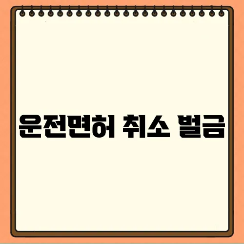 운전면허 취소 벌금