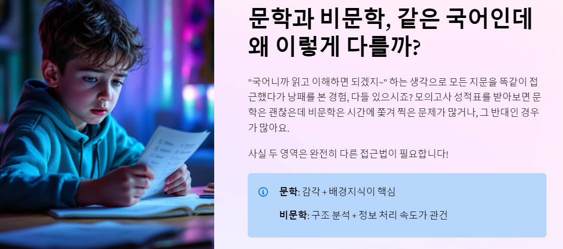 고2 국어, 문학과 비문학 전략 다르게 가야 할까?
