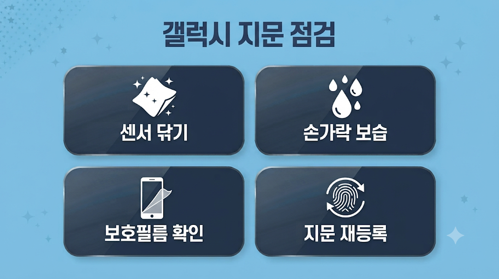 갤럭시 지문 인식 점검 순서