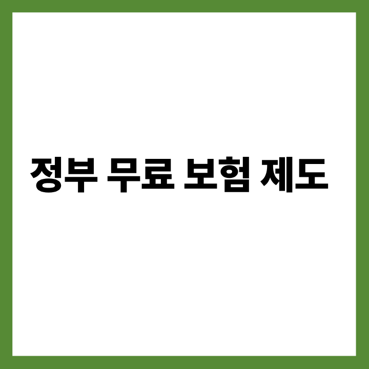 정부 무료 보험 제도 모음
