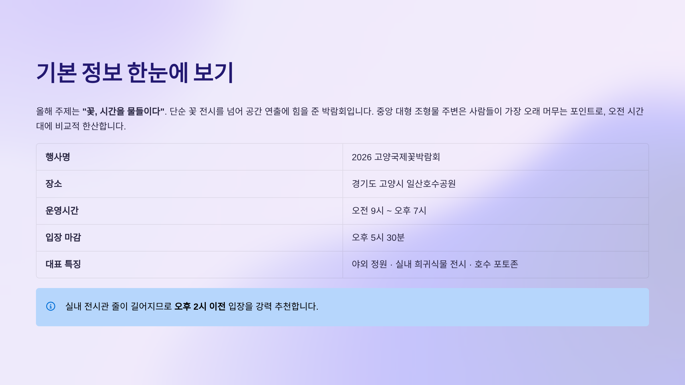 2026 고양국제꽃박람회 기본정보