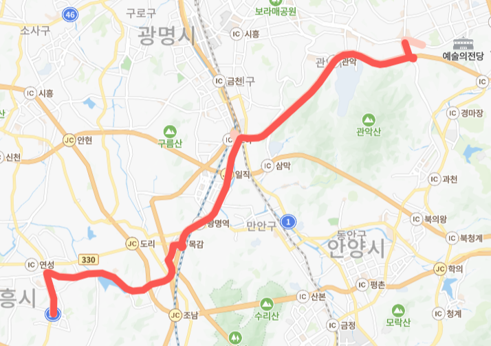 서울-시흥-6501번-버스-노선-지도