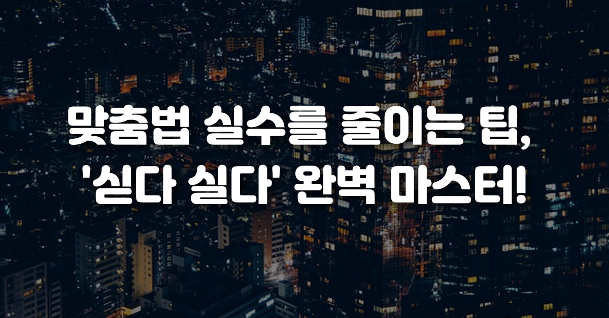 05-맞춤법_실수를_줄이는_팁_싣다_실다_완벽_마스터