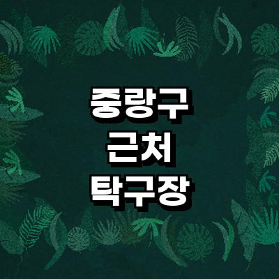 서울 중랑구 탁구장