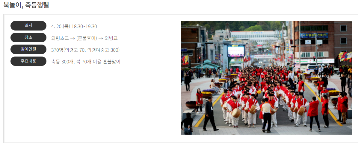 제49회 의령 홍의장군 축제 주요 내용 및 프로그램