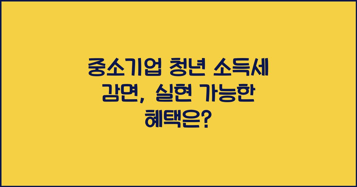 중소기업 청년 소득세 감면