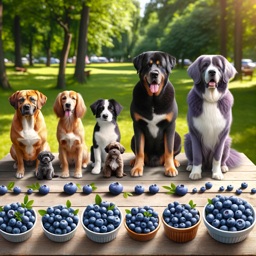 강아지들과 블루베리 사진
