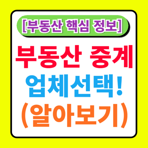 부동산 중개업체 선택 시 체크리스트 알아보기