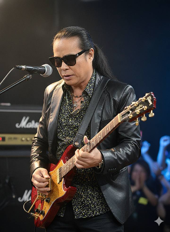 김태원 기타 연주 클로즈업 사진