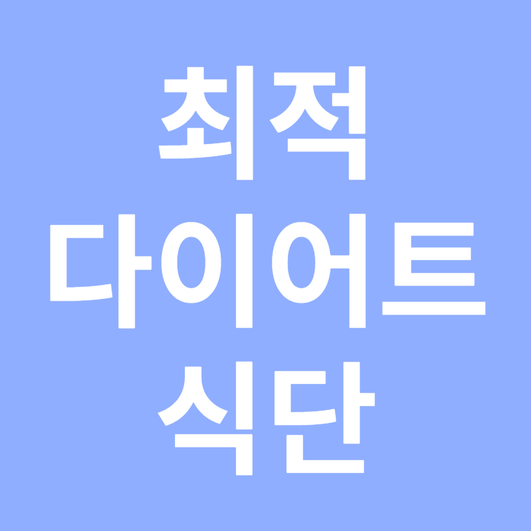 최적화 다이어트 식단 추천 가이드